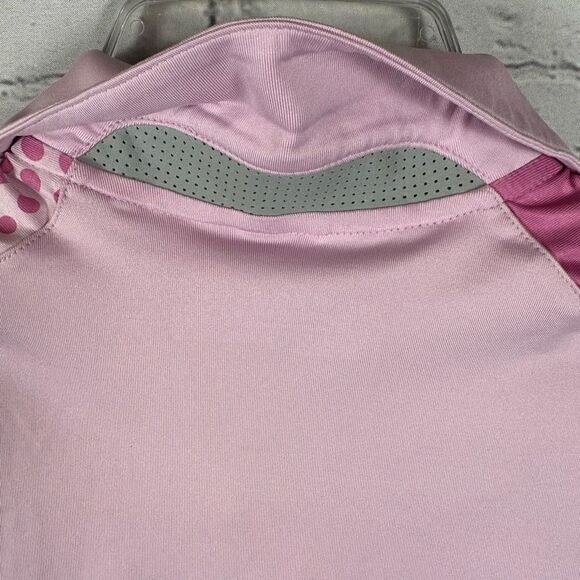 Nike Women’s Sleeveless Polo Shirt Tour Performance Dri-Fit Pink & Polka Dots XS - Picture 9 of 9